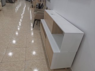 Mueble salón 2 piezas blanco y madera