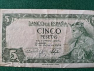 Billete 5 Pesetas Banco de España 1954
