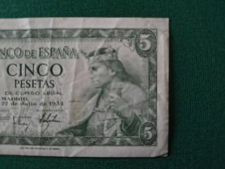 Billete 5 Pesetas Banco de España 1954