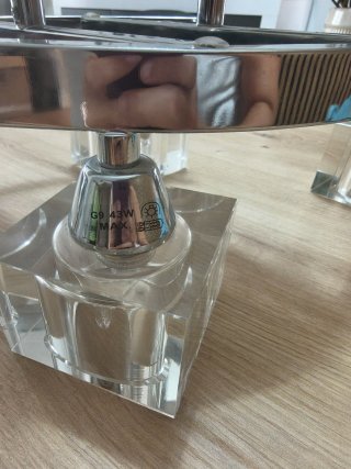 Lámpara de techo cromada 4 luces cristal halógenas