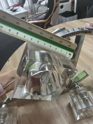 Lámpara de techo cromada 4 luces cristal halógenas