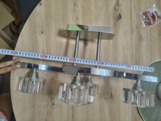 Lámpara de techo cromada 4 luces cristal halógenas