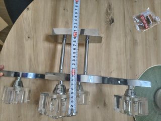 Lámpara de techo cromada 4 luces cristal halógenas