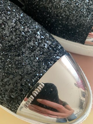 Miu Miu Scarpe Donna Glitter Nere Tg 39