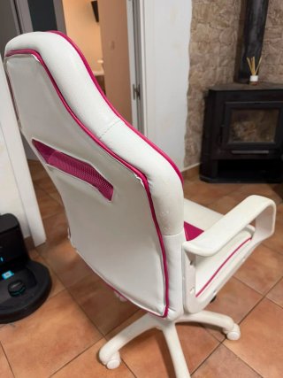 Silla Gamer Blanca y Rosa