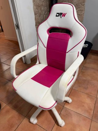 Silla Gamer Blanca y Rosa