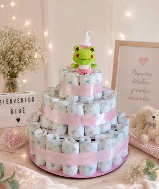 Tarta de pañales para recién nacidos