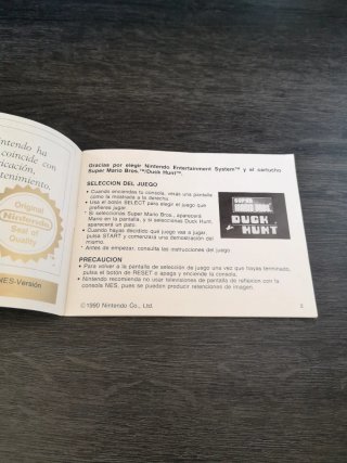 Manual Super Mario Bros + duck hunt español nes.