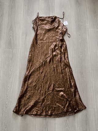 Vestido midi lencero Zara Talla L