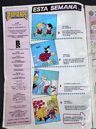 Cómic vintage 80s Zipi y Zape