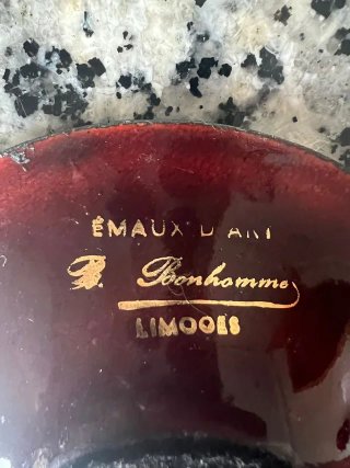 Plato Limoges esmaltado R. Bonhomme – Arte francés