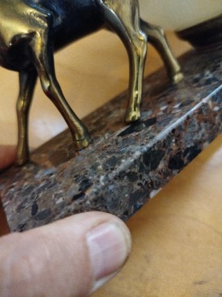 Lámpara Art Deco Ciervo Cristal Mármol