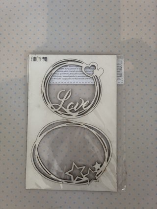 Decoraciones Scrapbooking Círculo Love y Estrellas