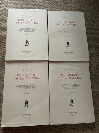 Libro facsimil El Quijote 4 tomos coleccionismo
