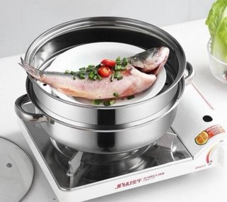 Olla Vapor Acero Inox 2 Niveles