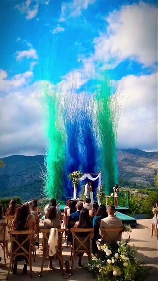 Humo aéreo para bodas