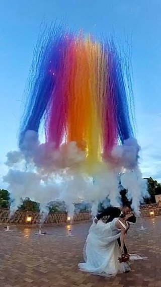 Humo aéreo para bodas