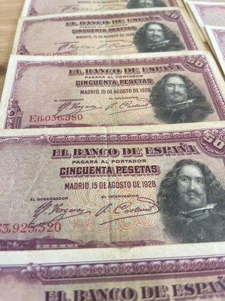 Lote 10 Billetes 50 Pesetas Banco de España 1928