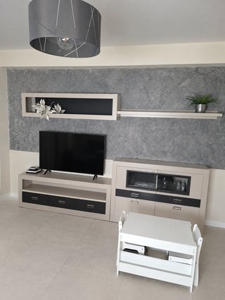 Set di mobili TV Beige e Nero