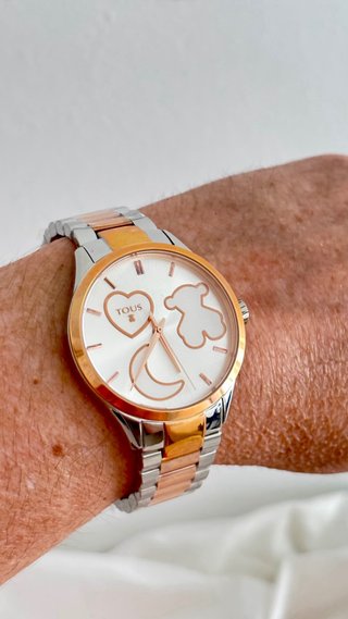 Reloj Tous Sweet Power bicolor plata/oro rosé nuev