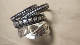Conjunto de 3 pulseras plateadas
