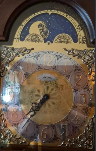 Reloj de pie madera vitrinas