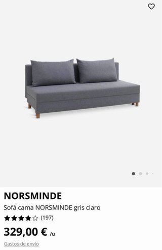 Sofá Cama modelo NORSMINDE Gris JYSK rebajado!