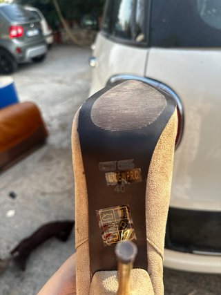 Stivaletti donna tacco scamosciati marroni n.40