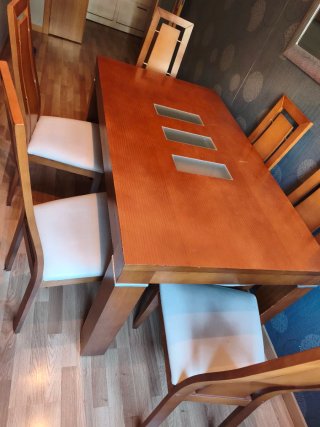 Mesa Comedor + 6 Sillas Madera