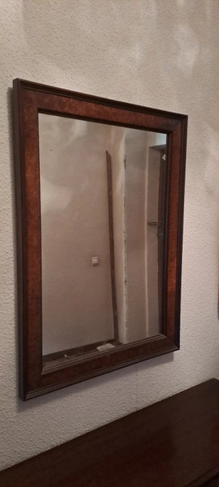 Mueble recibidor madera con espejo