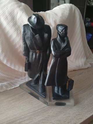 Pareja Esculturas Vintage Art Déco
