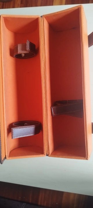 Estuche Porta Botellas Viaje Marrón Naranja