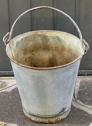 Secchio in ferro zincato vintage anni '40/'50