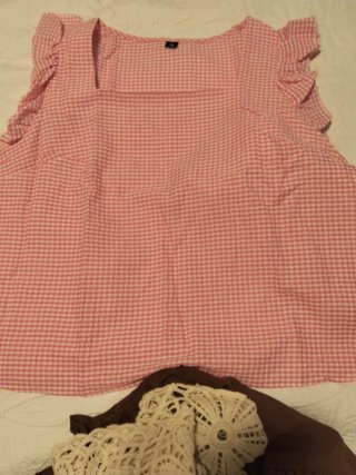 Blusa cuadros rosa y blanco tall la blusa marrón