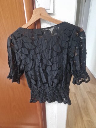 Blusa encaje Forever 21 negra Talla M