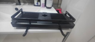 Estante para ducha negro plástico