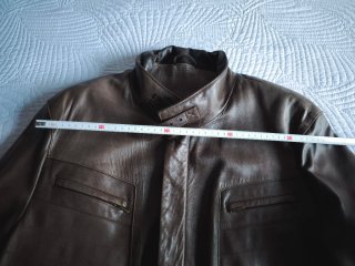 Chaqueta de piel hombre marrón