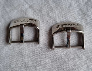 Lote 2 Hebillas Reloj Swatch Plateado 2cm