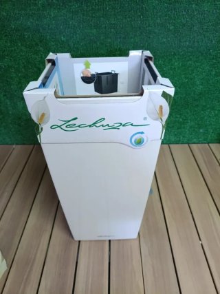LECHUZA Cubico Premium 22 Blanco Brillante 18460