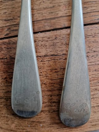 Cubiertos antiguos franceses metal blanco