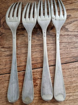 Cubiertos antiguos franceses metal blanco