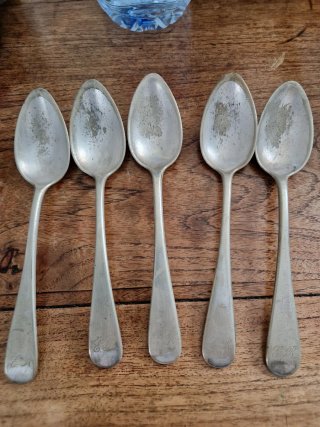 Cubiertos antiguos franceses metal blanco