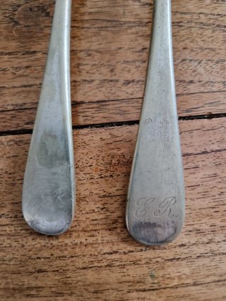 Cubiertos antiguos franceses metal blanco