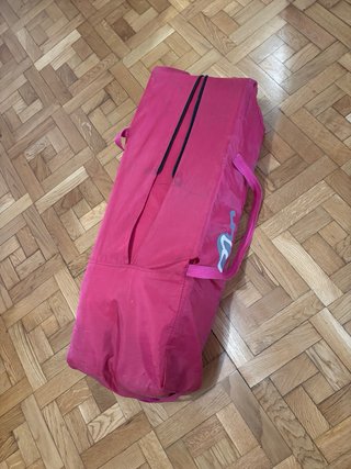 Cuna de viaje rosa con osito