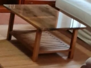Mesa de centro nogal  (con cristal seguridad)
