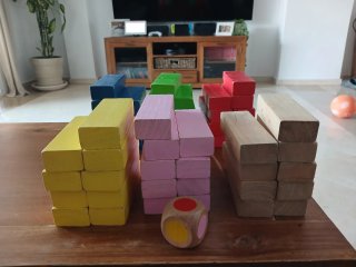 Juego de construcción gigante de madera