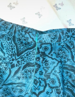 Falda pantalón azul verdoso estampado