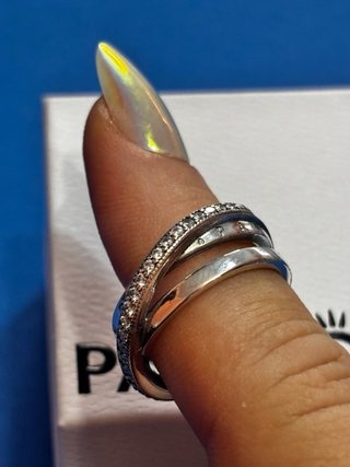 Anillo Pandora Entrelazado Plata Circonitas