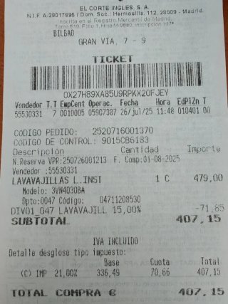 Lavavajillas Balay 45cm 3vn4030 En garantía
