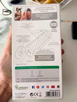 Powerbank Cellularline 2200 mAh Azzurro